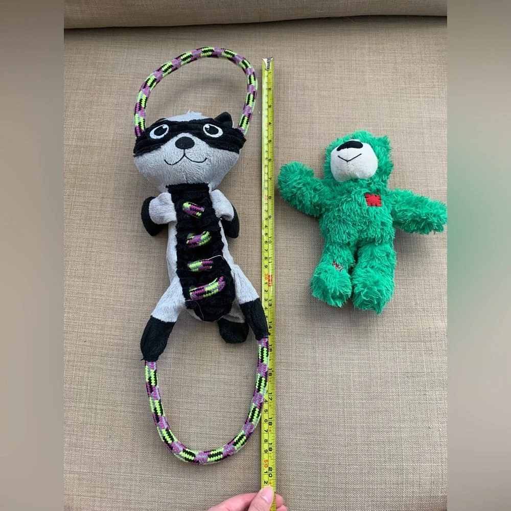 Kong Squeaky & robe raccoon Dog toy Bundle